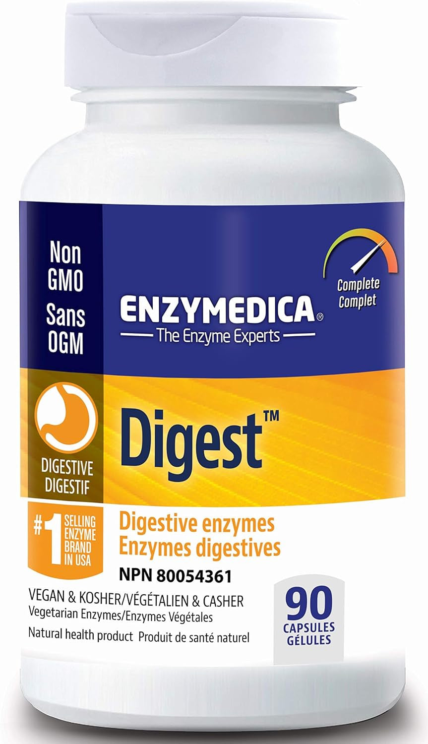 Digest, Full-Range, Everyday Digestive Enzymes, Offers Fast-Acting Gas & Bloating Relief, 90 Count