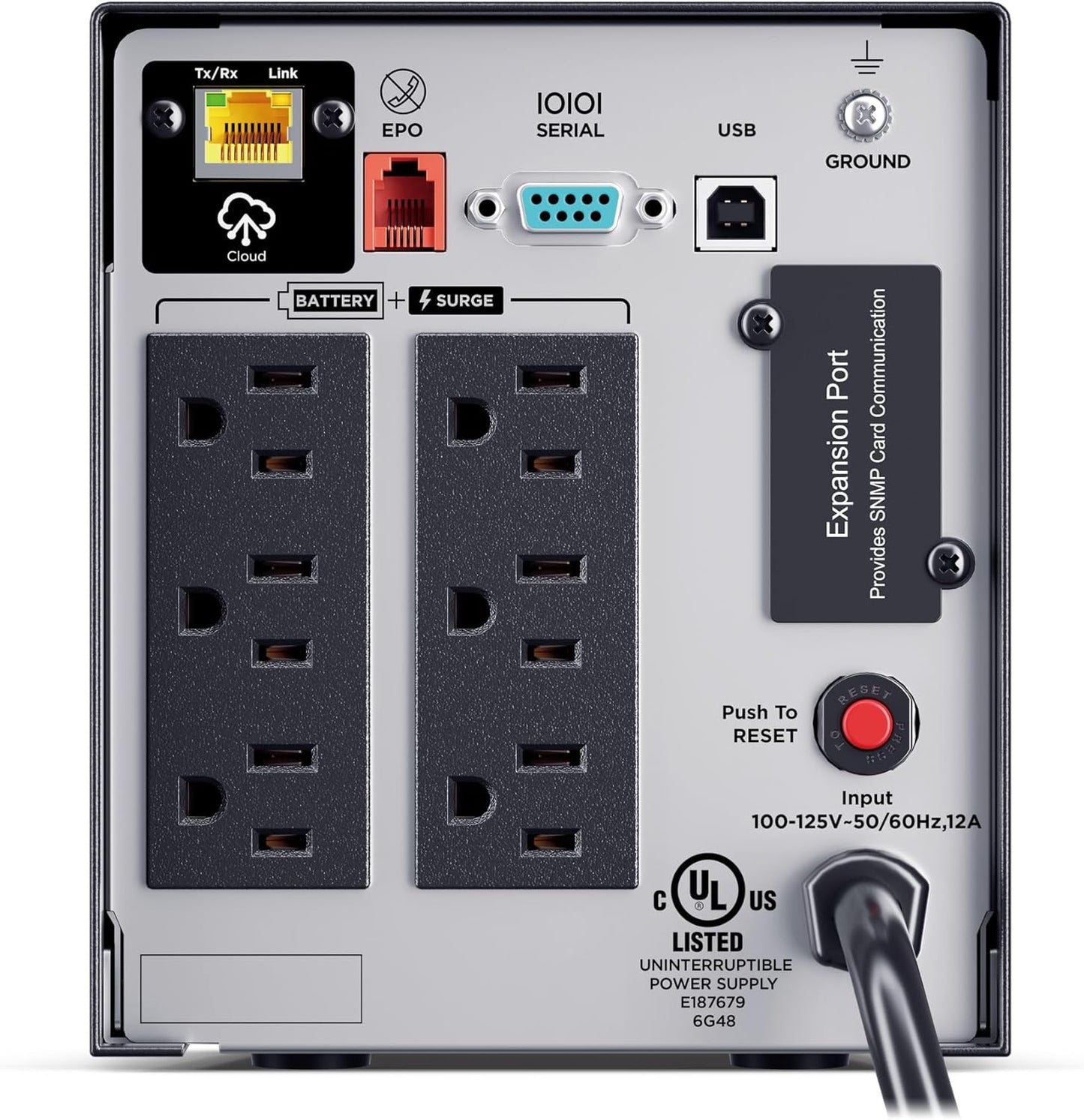 PR750LCD3C Smart App Sinewave UPS Battery Backup and Surge Protector, 750VA/750W, 6 Outlets, AVR, Mini-Tower, Built-In Cloud Monitoring, UL Certified