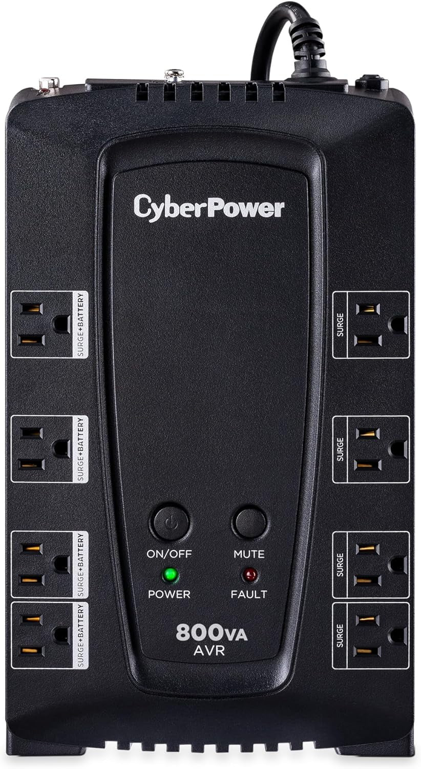 CP800AVR AVR UPS Battery Backup and Surge Protector, 800VA/450W, 8 Outlets, Compact, UL Certified