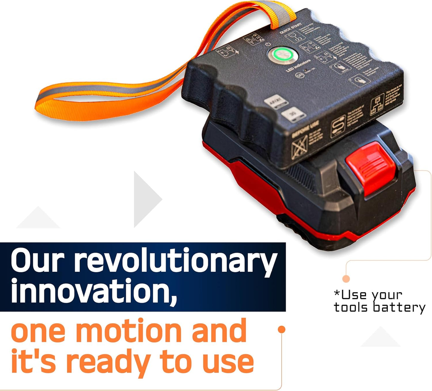 Portable Active & Passive Poe Injector (IEEE 802.3Af/At & Passive 48V) Compatible with Dewalt/Milwaukee Battery Feed | Battery Powered | 1 Gigabit Full Duplex Passthrough | 25W Power Supply | Ethernet