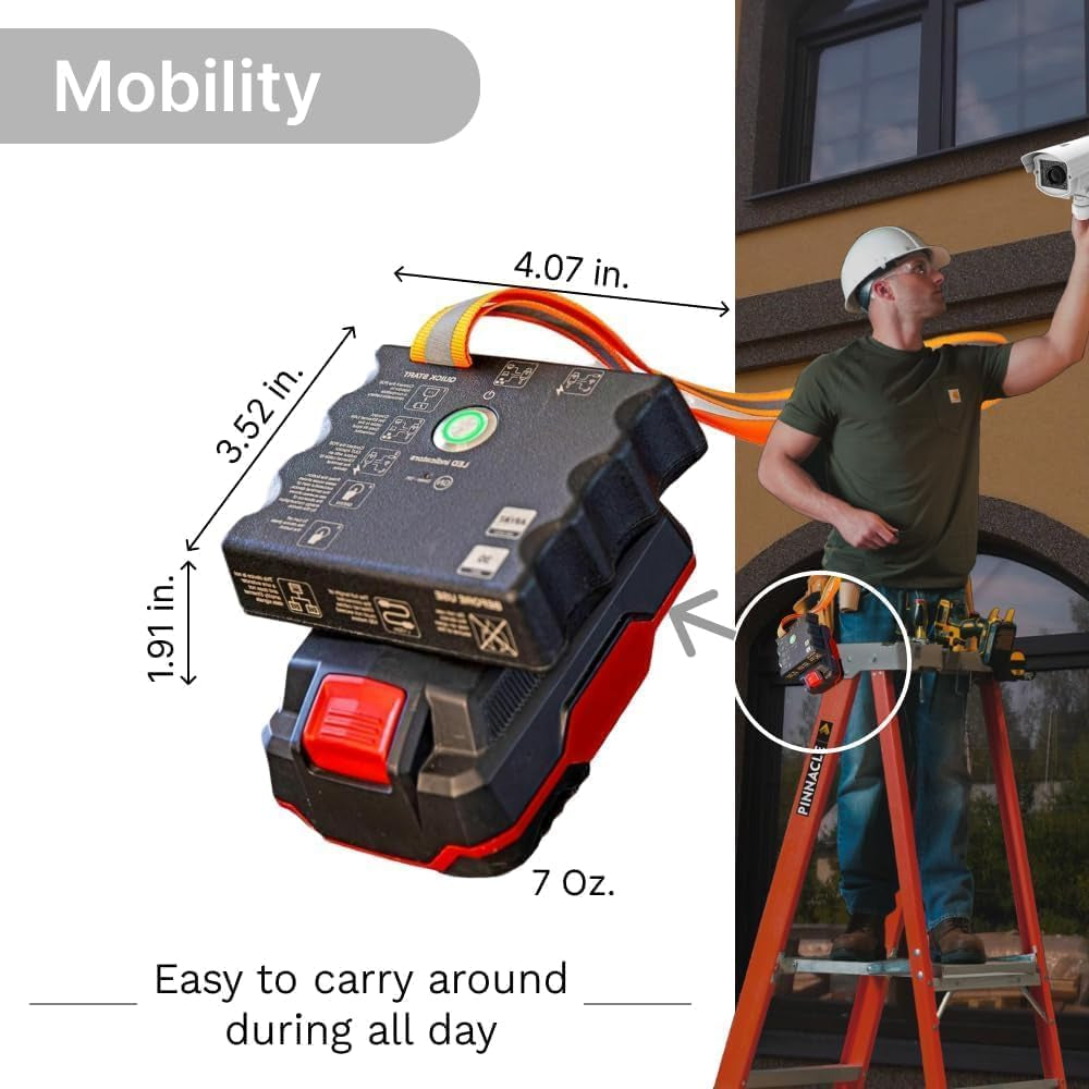 Portable Active & Passive Poe Injector (IEEE 802.3Af/At & Passive 48V) Compatible with Dewalt/Milwaukee Battery Feed | Battery Powered | 1 Gigabit Full Duplex Passthrough | 25W Power Supply | Ethernet