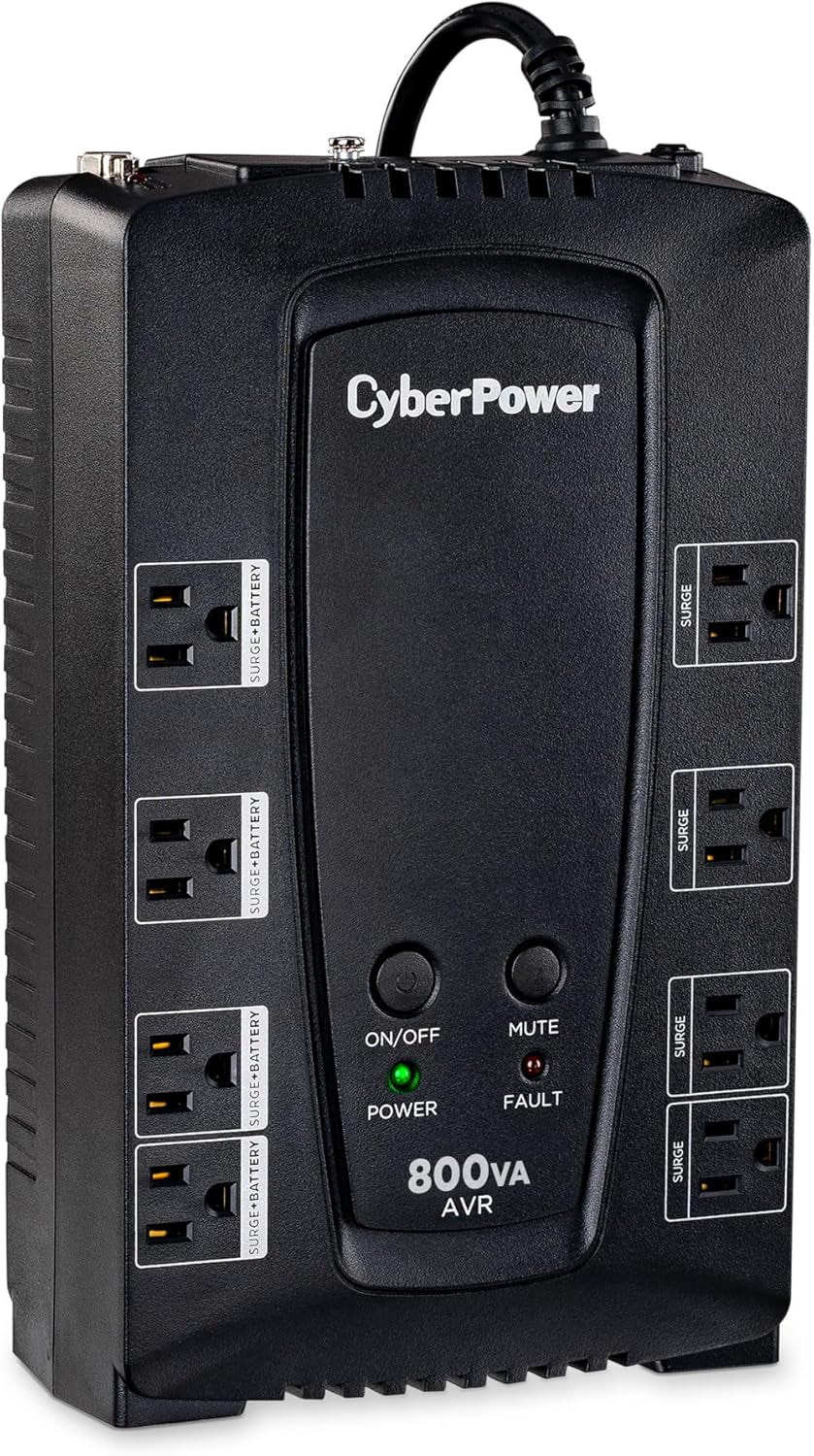 CP800AVR AVR UPS Battery Backup and Surge Protector, 800VA/450W, 8 Outlets, Compact, UL Certified
