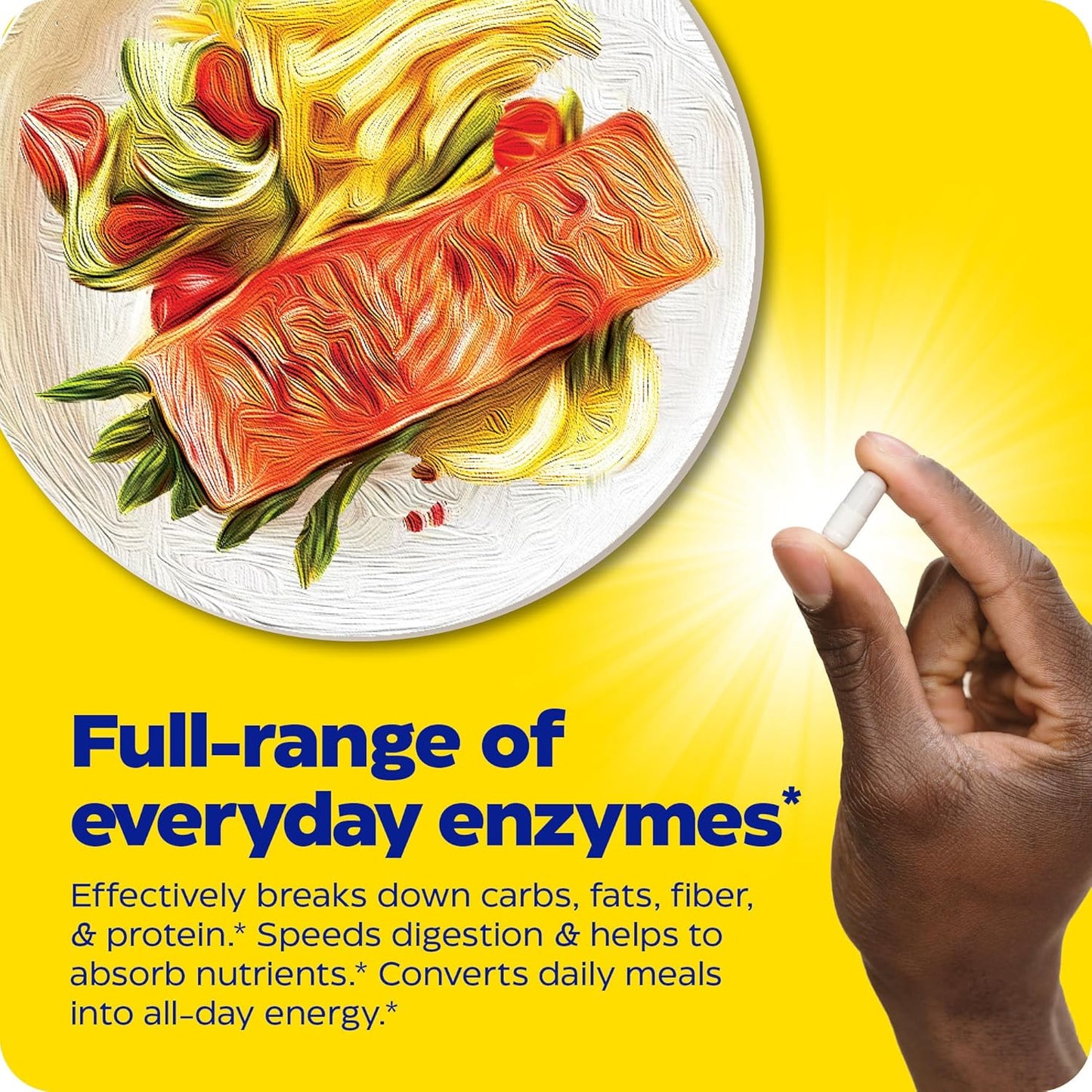 Digest, Full-Range, Everyday Digestive Enzymes, Offers Fast-Acting Gas & Bloating Relief, 90 Count
