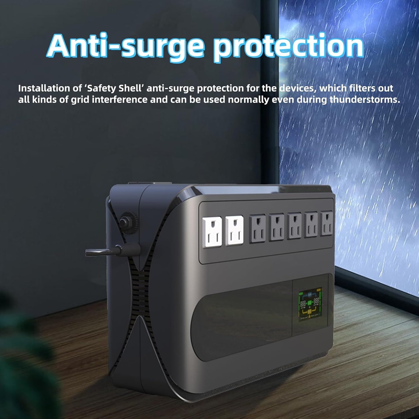 UPS 360W Uninterruptible Power Supply Offline Back UPS Battery Backup Intelligent LCD Battery Backup and Surge Protector Battery Backup for Computer 600VA/360W GF600