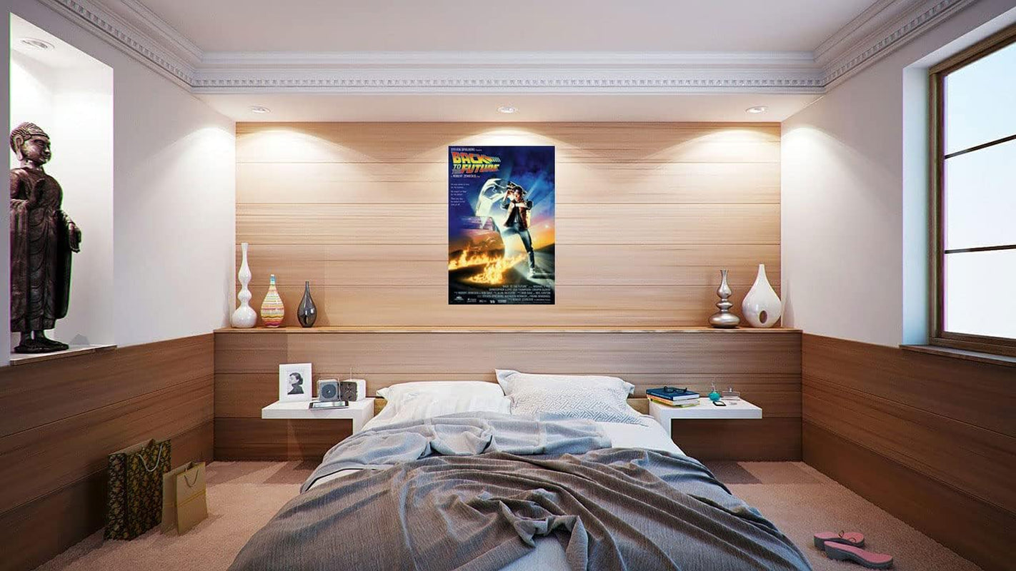 Back to the Future - Movie Poster (Regular Style - Michael J. Fox Looking at Watch & Delorean) (Size: 27" X 40") (Clear Poster Hanger)