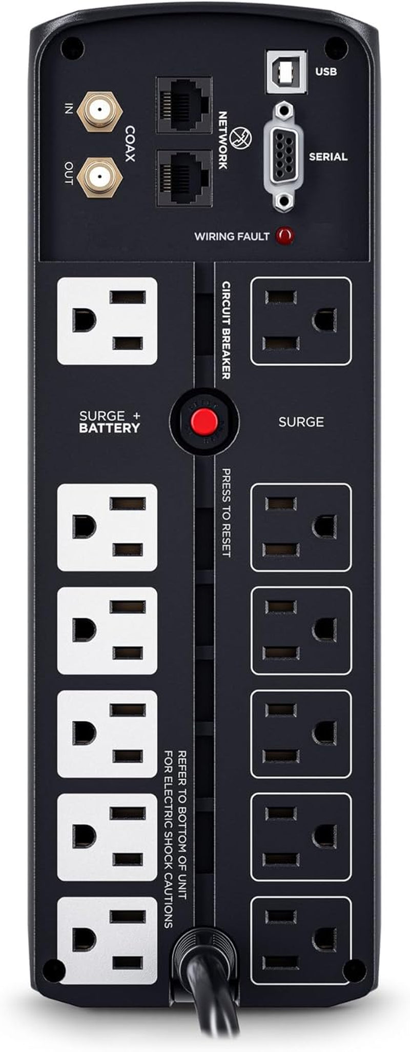 CP1500AVRLCDTAA Intelligent LCD UPS Battery Backup and Surge Protector, 1500VA, 900W, 12 Outlets, AVR, Mini Tower, TAA Certified, UL Certified