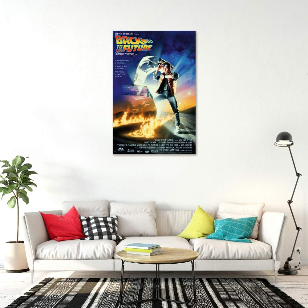 Back to the Future - Movie Poster (Regular Style - Michael J. Fox Looking at Watch & Delorean) (Size: 27" X 40") (Clear Poster Hanger)