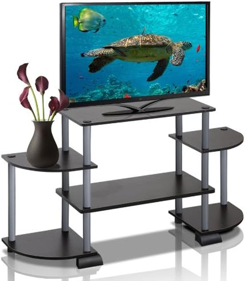 Turn-N-Tube Rounded Corner TV Entertainment Center, Espresso/Black