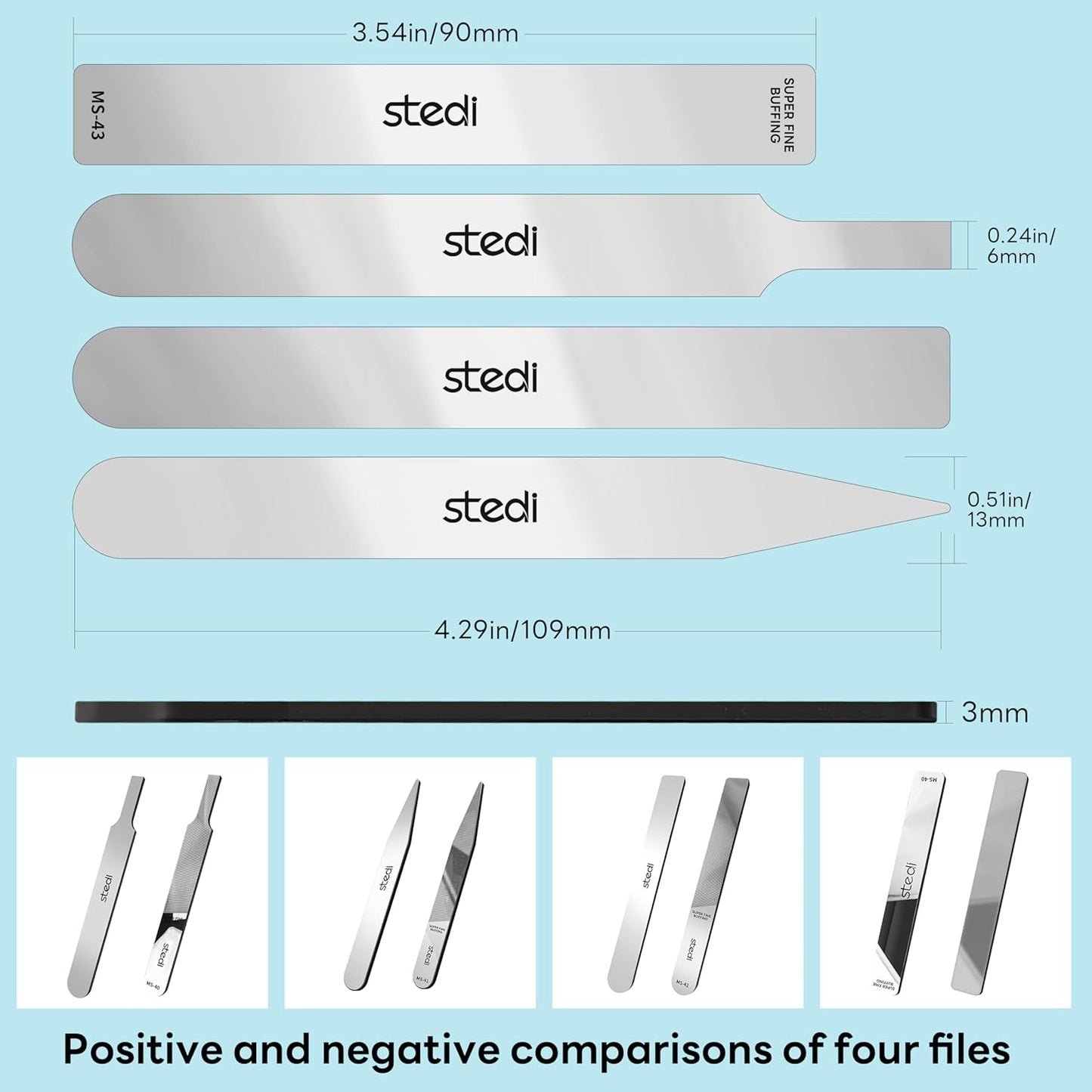 Hobby Model Polishing Tools 4 PCS, Ultimate Precision Files #10000 Grit Glass Mirror Grinding Tools for Plastic Gundam Models, Wood, Resin-Base Parts.