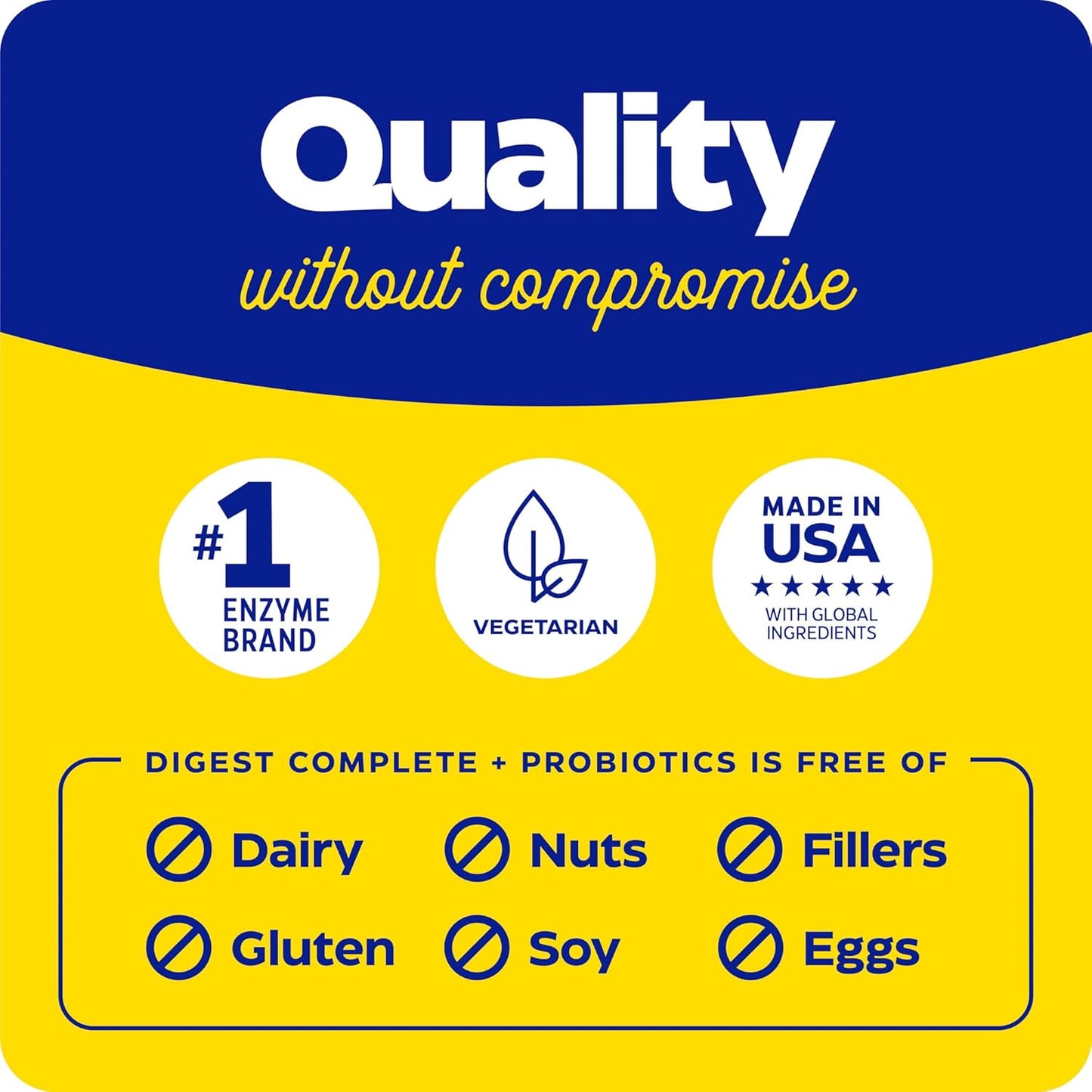 , Digest Complete + Probiotics, Gentle Digestive Enzymes with 400 Million CFU Active Cultures per Capsule, 30 Capsules
