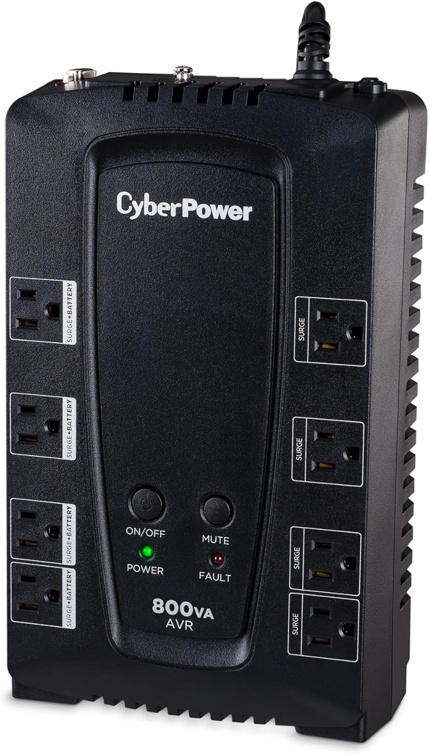 CP800AVR AVR UPS Battery Backup and Surge Protector, 800VA/450W, 8 Outlets, Compact, UL Certified