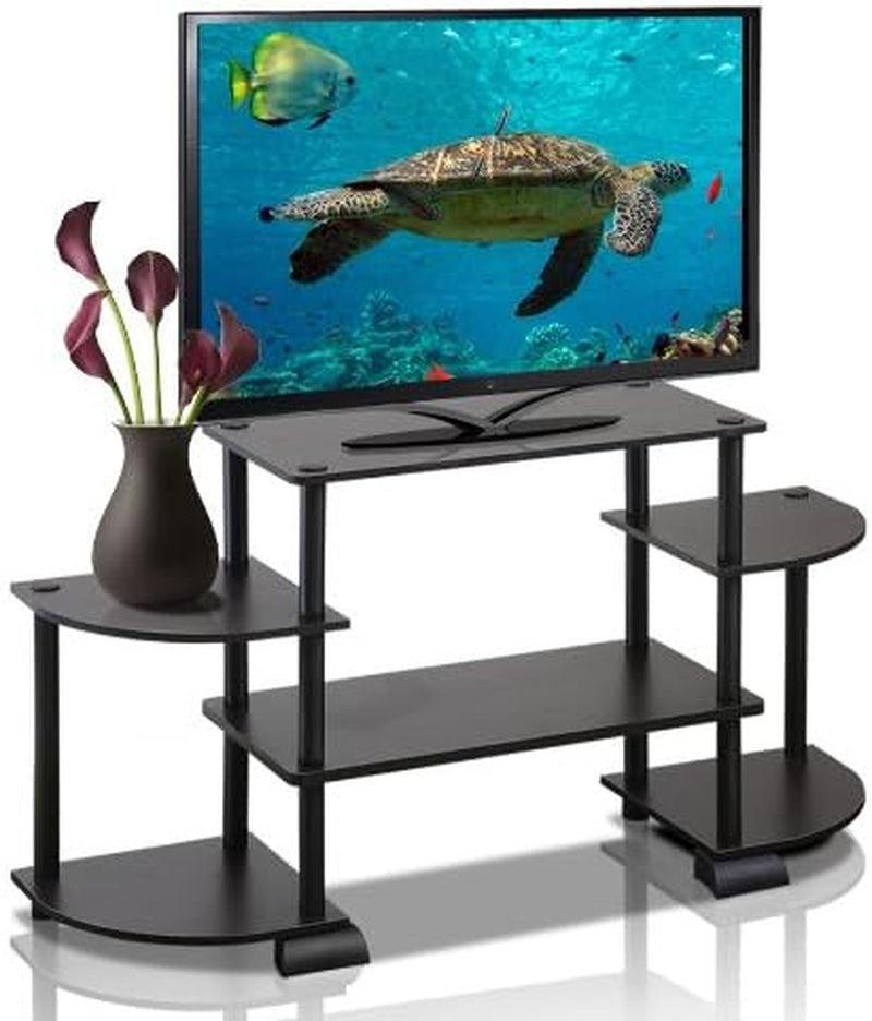 Turn-N-Tube Rounded Corner TV Entertainment Center, Espresso/Black
