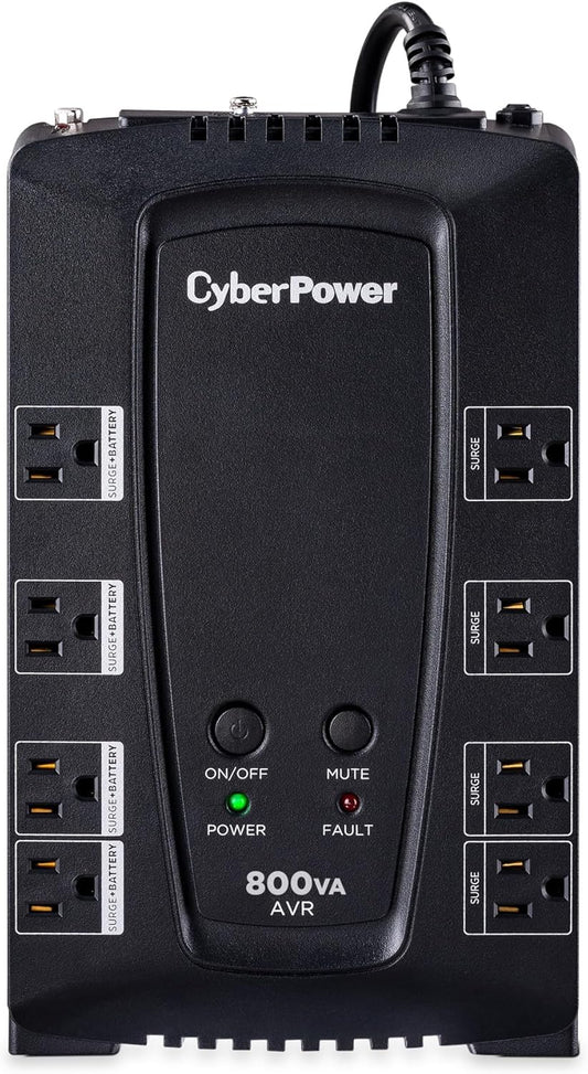 CP800AVR AVR UPS Battery Backup and Surge Protector, 800VA/450W, 8 Outlets, Compact, UL Certified