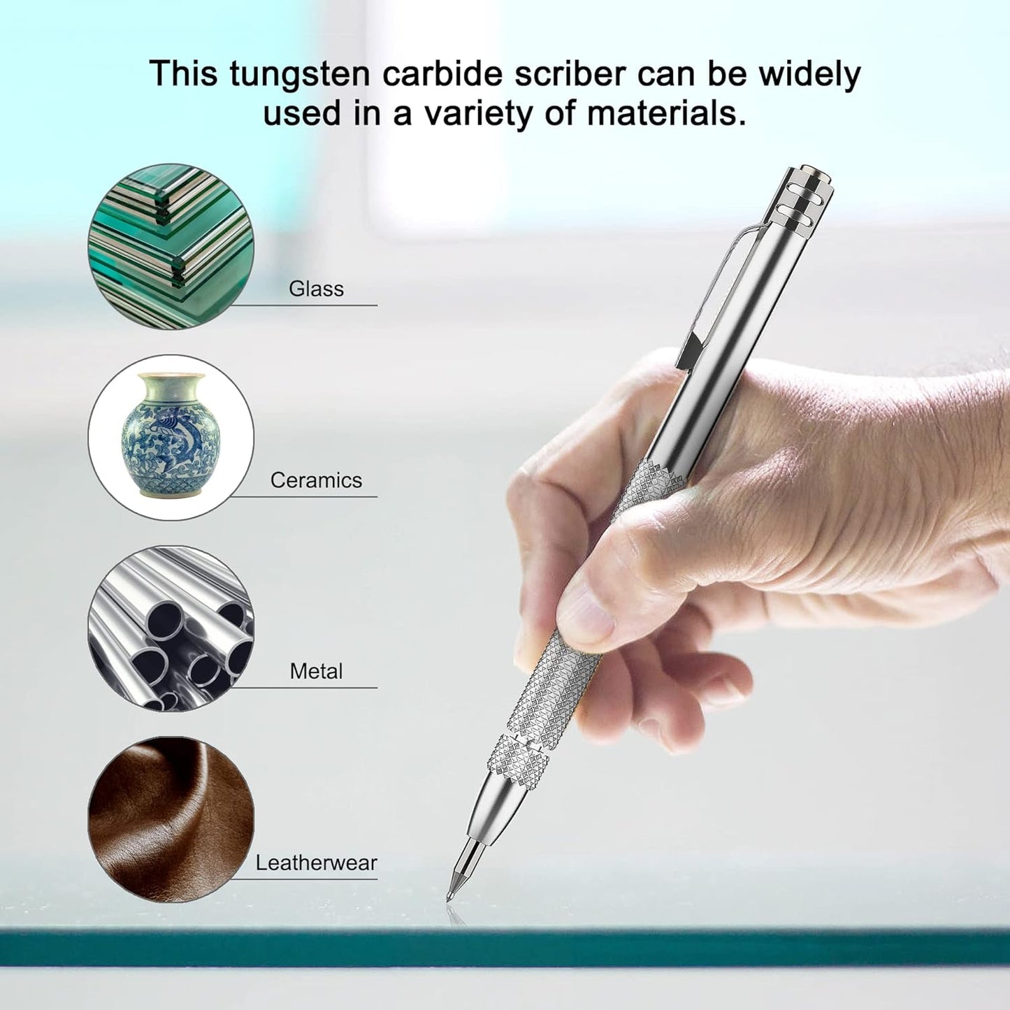 2 Pack Tungsten Carbide Scriber Tool Set with Magnet - Professional Metal Engraving Pen, Extra 10 Carbide Replacement Tips - Ultimate Scribing Tools for Glass/Ceramics/Sheet Metal Marking