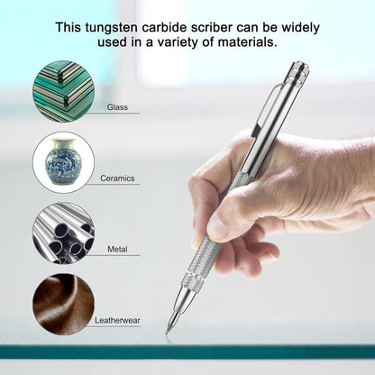 2 Pack Tungsten Carbide Scriber Tool Set with Magnet - Professional Metal Engraving Pen, Extra 10 Carbide Replacement Tips - Ultimate Scribing Tools for Glass/Ceramics/Sheet Metal Marking
