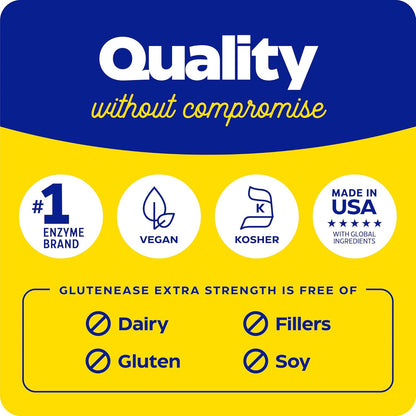 , Glutenease Extra Strength, Maximum Potency Digestive Enzymes, Supports Gluten & Casein Intolerance, 30 Count